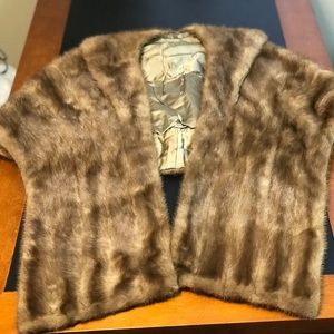 Vintage Mink Fur Stole Wrap Shawl Jacket